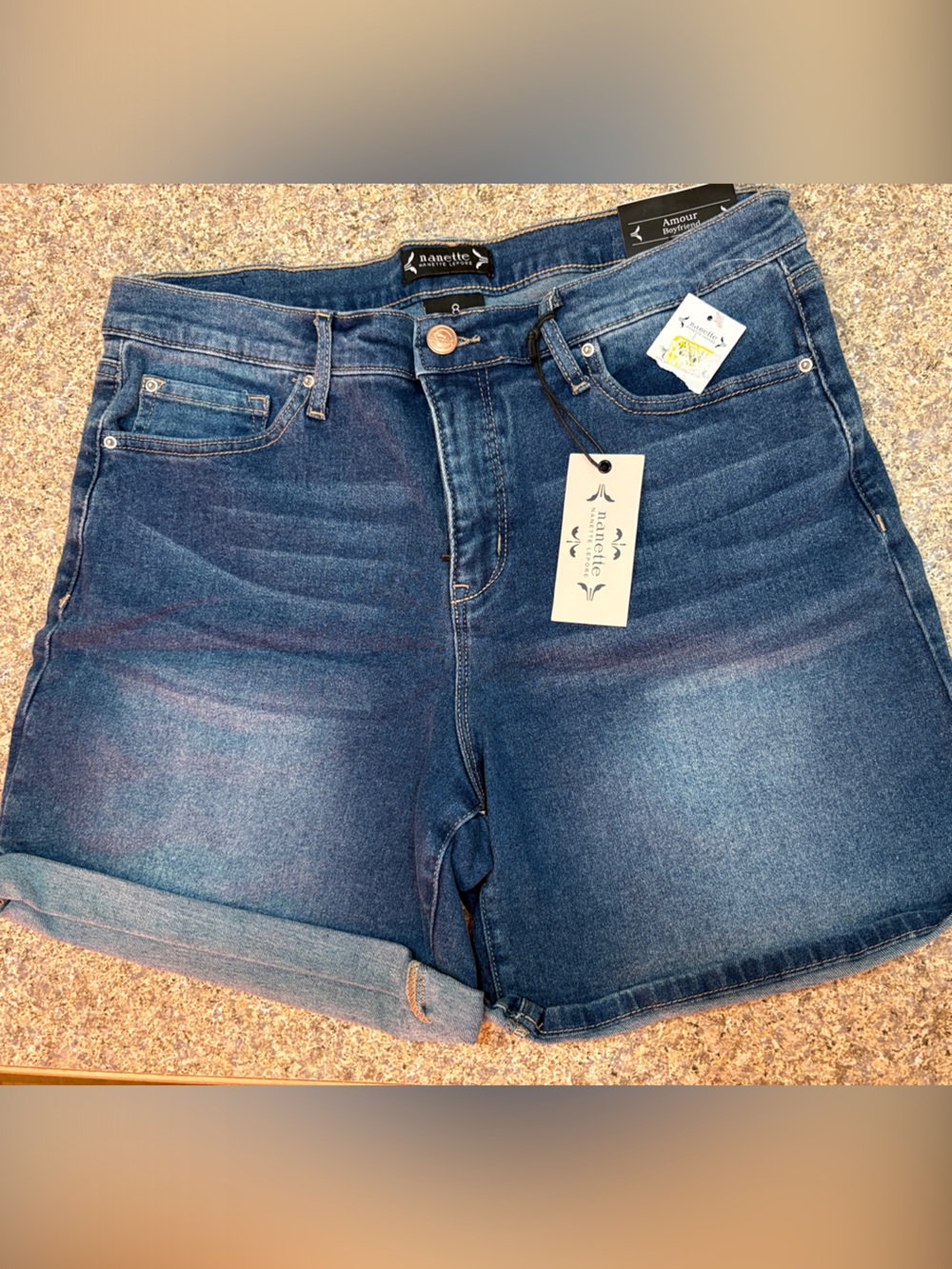 Nanette Lepore Medium Blue Boyfriend Denim Shorts NWT
